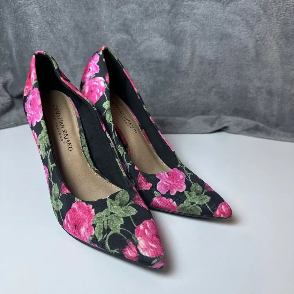 Women’s‎ Pink Floral Print Heels By Christian Soriano Size 7